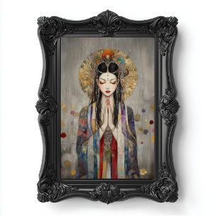 Impression Photo Quan Yin : Affiche Art Nouveau de la déesse bouddh