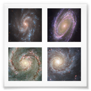 Impression Photo Quatre Galaxies spirales Carrés de 2 pouces