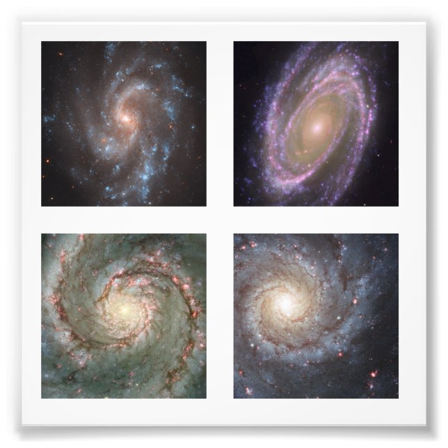 Impression Photo Quatre Galaxies spirales Carrés de 2 pouces (Devant)