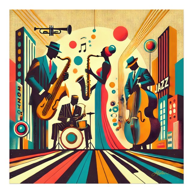 Impression Photo Quatuor de l'ère du jazz du milieu du siècle (Devant)