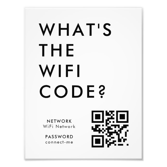 Impression Photo Quel est le code WiFi ? | Scannez le code QR pour  (Devant)