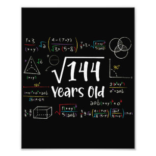 Impression Photo Racine carré de 144 12e anniversaire 12 ans Cadeau
