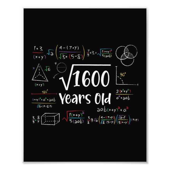 Impression Photo Racine carré de 1600 40e anniversaire 40 ans Cadea (Devant)