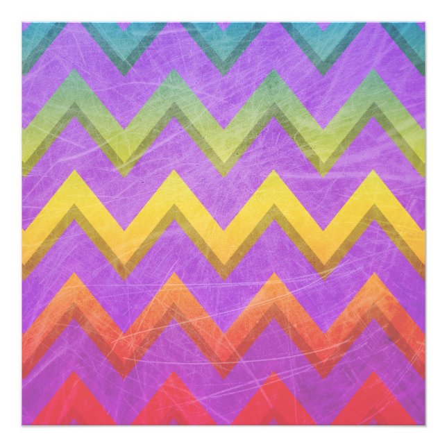 Impression Photo Rainbow Chevron par Shirley Taylor (Devant)