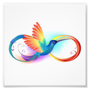 Impression Photo Rainbow Hummingbird with Infinity symbol