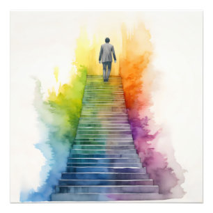 Impression Photo Rainbow Stairs Man