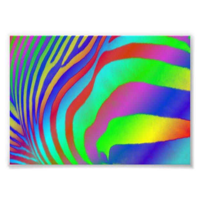 Impression Photo Rainbow Zebra (Devant)