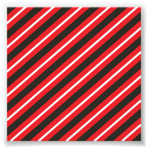 Impression Photo Rayures géométriques Lignes diagonales rouges noir