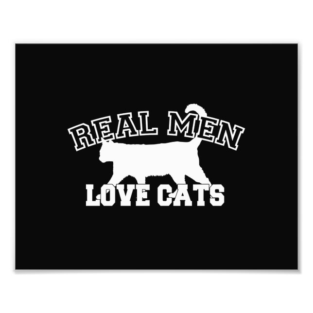 Impression Photo Real Men Love Cats Design graphique sur Décor Noir (Devant)