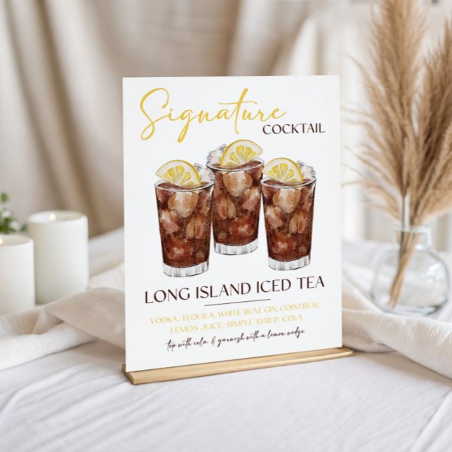 Impression Photo Recette de cocktail signature Long Island Iced Tea (Créateur téléchargé)