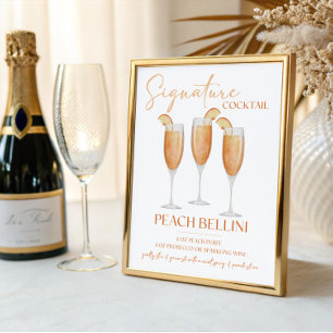 Impression Photo Recette de cocktail signature Peach Bellini