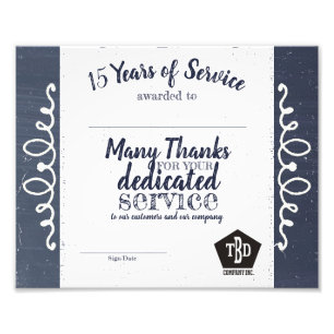 Impression Photo Récompense universelle d'anniversaire des employ