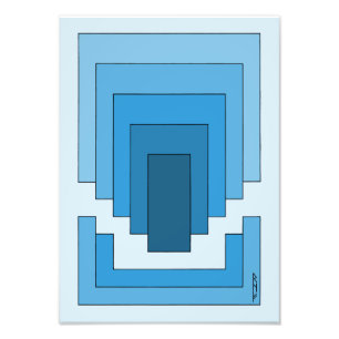 Impression Photo Rectangle Abstrait en bleu