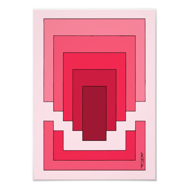 Impression Photo Rectangle Abstrait en rouge (Devant)