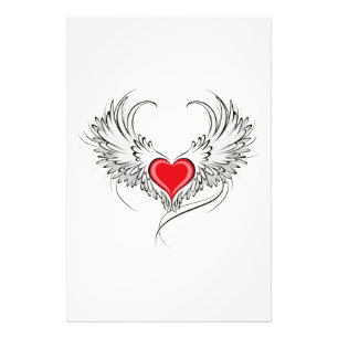 Impression Photo Red Angel Coeur avec ailes