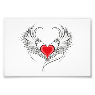 Impression Photo Red Angel Coeur avec ailes