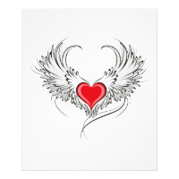Red Angel Coeur avec ailes