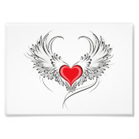 Red Angel Coeur avec ailes