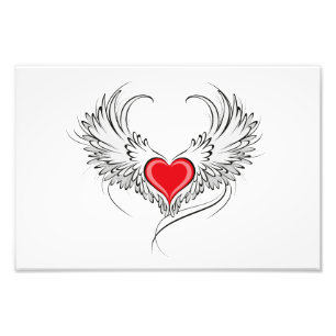 Impression Photo Red Angel Coeur avec ailes