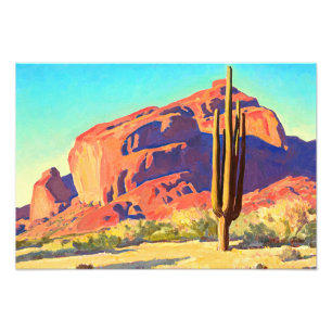Impression Photo Red Rocks and Cactus, 1945, par Maynard Dixon
