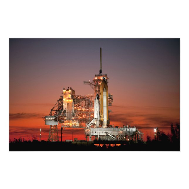 Impression Photo Red Sky for Space Shuttle Atlantis Launch (Devant)
