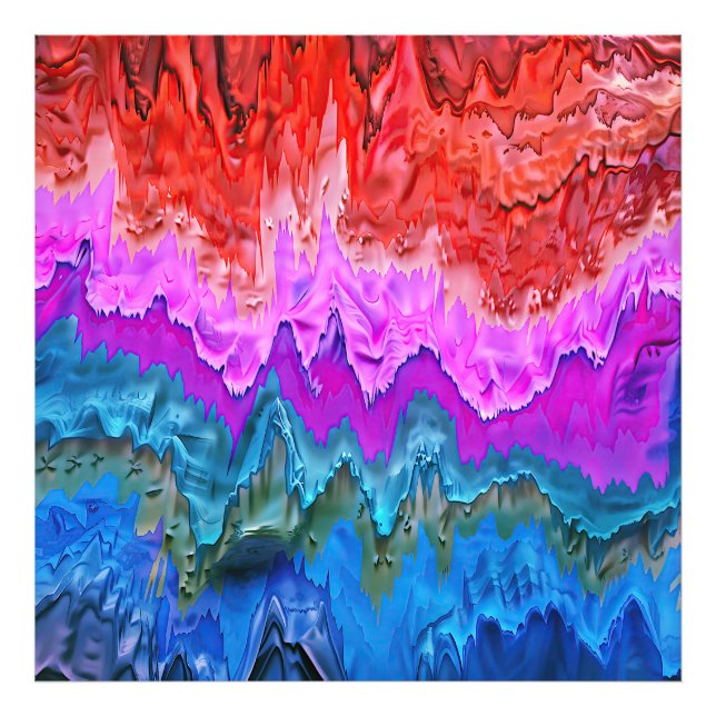 Impression Photo "Réflexion rayonnante" Art Abstrait coloré (Devant)
