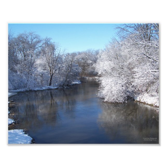 Impression Photo Réflexions de la neige sur la rivière (Devant)