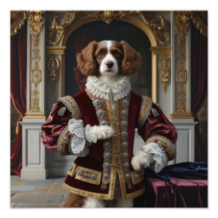 Impression Photo Regal Canine Renaissance Chien Portrait Art numéri