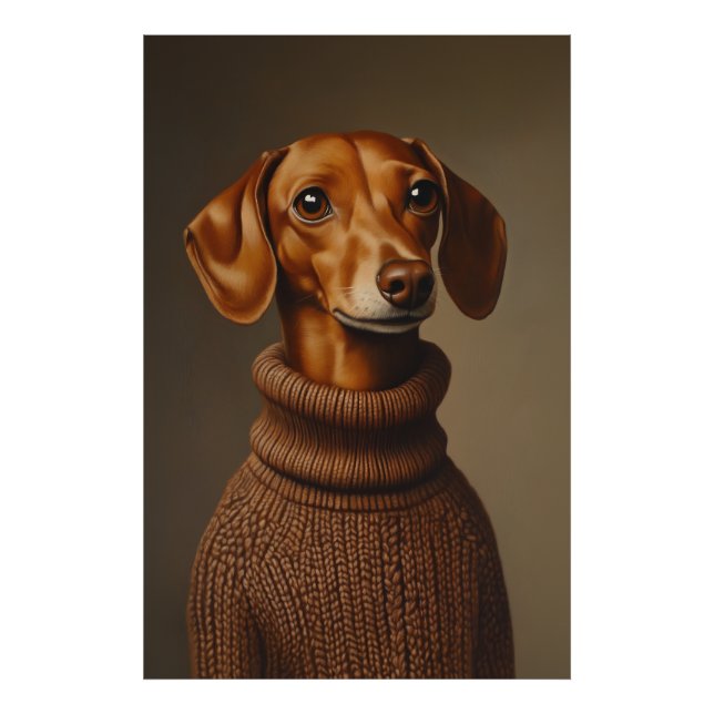 Impression Photo Regal Dachshund dans un col roulé (Devant)