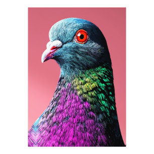 Impression Photo Regal Pigeon Majesty Vivid Portrait réaliste d'ois