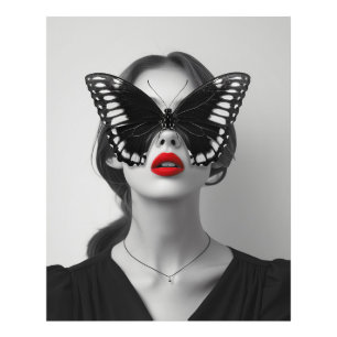 Impression Photo Regard papillon : Élégance sombre dévoilée