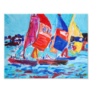 Impression Photo Régate de voile vibrante expressionniste