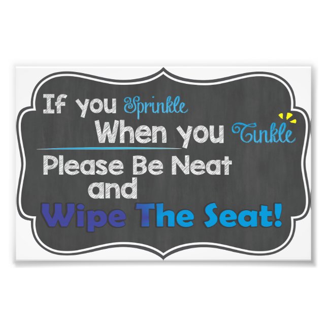 Impression Photo Règles de toilettes particulières Etiquette Tablea (Devant)