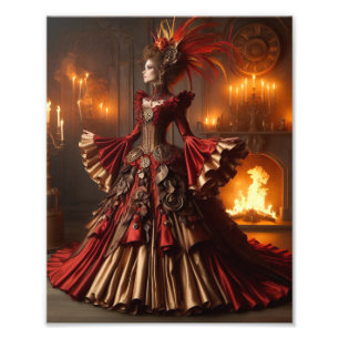Impression Photo Reine de feu de Phoenix Steampunk industriel victo