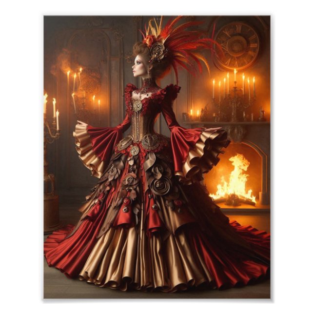 Impression Photo Reine de feu de Phoenix Steampunk industriel victo (Devant)