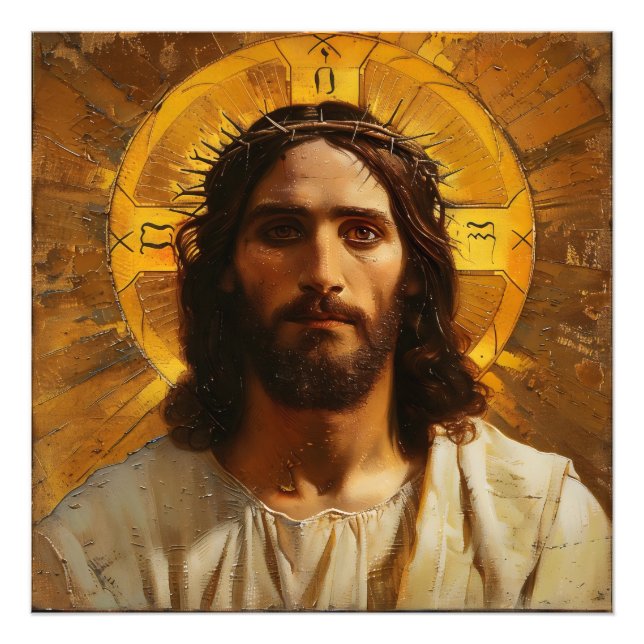 Impression Photo Religieux Jésus Gold (Devant)