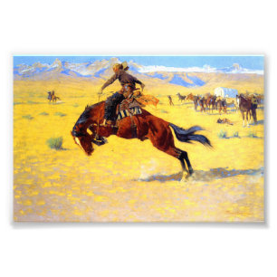 Impression Photo Remington Old West Horse et Cowboy