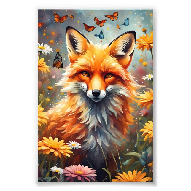 Impression Photo Renard dans la prairie (Devant)