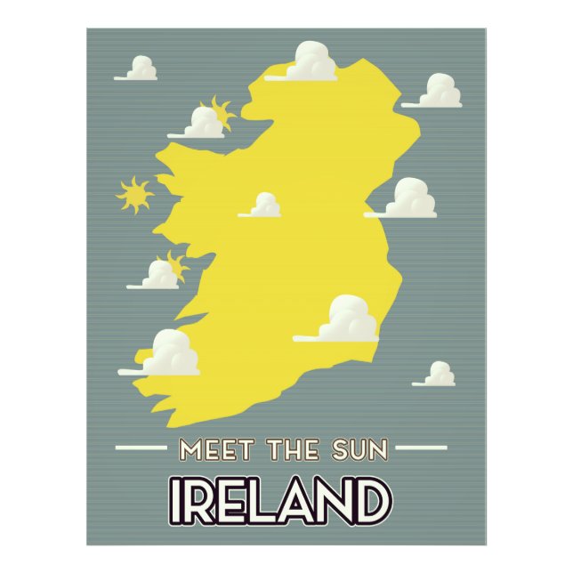 Impression Photo Rencontrez l'affiche de voyage vintage Sun Ireland (Devant)