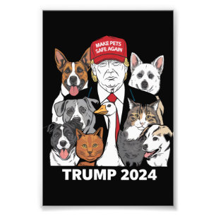 Impression Photo Rendre les animaux en sécurité Trump 2024 Sauver n