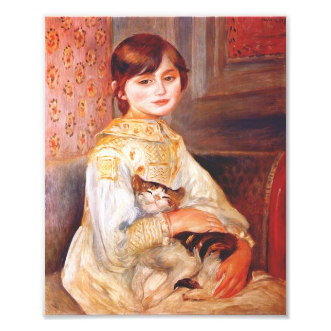 Impression Photo Renoir Girl with Cat Print (Devant)