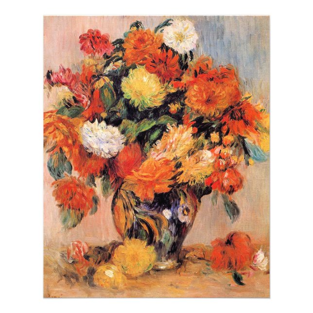 Impression Photo Renoir - Vase de fleurs, 1884, (Devant)