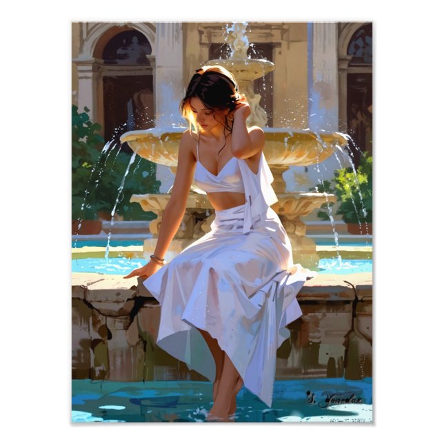 Impression Photo "Resting Fountain - A Moment of Silence and Light" (Devant)