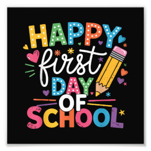 Impression Photo Retour À L'École Joyeux Premier Jour De L'École Pr