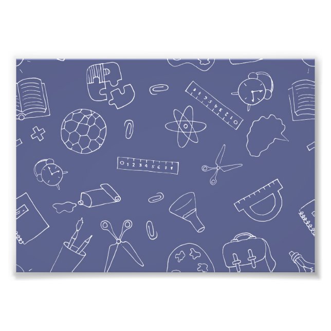 Impression Photo Retourner À L'École Fournitures D'Études, Retour À (Devant)