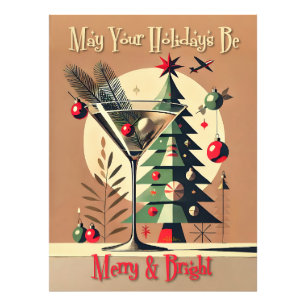 Impression Photo Retro 50s Jet Set Noël Arbre Martini