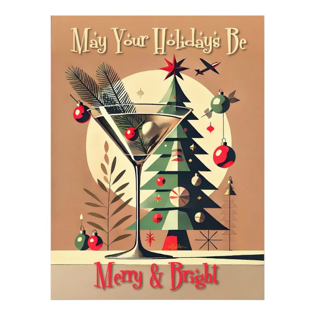 Impression Photo Retro 50s Jet Set Noël Arbre Martini (Devant)