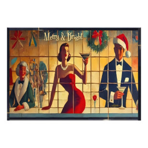 Impression Photo Retro 50s Noël Eve Bar Dernier Appel Martini