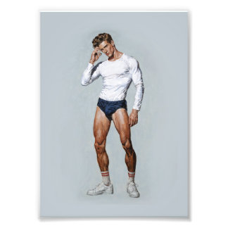 Impression Photo Retro Athletic Male Illustration – Vintage Fitness