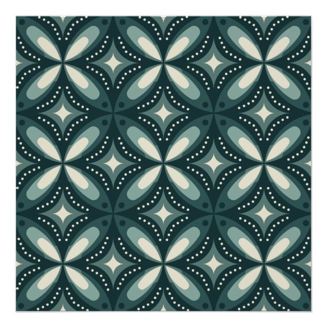 Impression Photo retro green shapes (Devant)